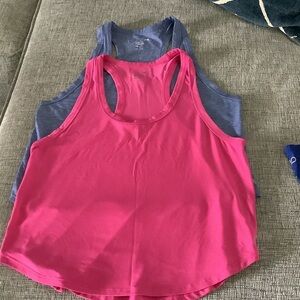 GAP Women's Vibrant Pink and Cool Blue Tank Tops